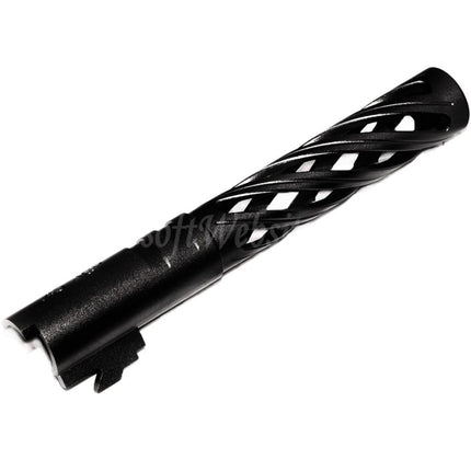 5KU 5" Inches 123/127mm CNC Tornado Spiral Hollow Outer Barrel +11mm CW for Armorer Works AW WE-TECH Tokyo Marui Hi-Capa 5.1 GBB Pistols Airsoft