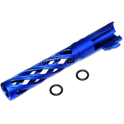5KU 5" Inches 123/127mm CNC Tornado Spiral Hollow Outer Barrel +11mm CW for Armorer Works AW WE-TECH Tokyo Marui Hi-Capa 5.1 GBB Pistols Airsoft