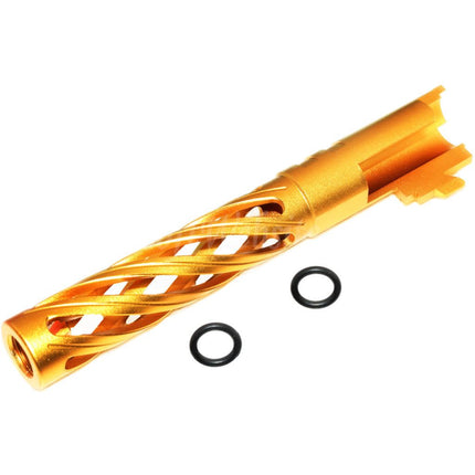 5KU 5" Inches 123/127mm CNC Tornado Spiral Hollow Outer Barrel +11mm CW for Armorer Works AW WE-TECH Tokyo Marui Hi-Capa 5.1 GBB Pistols Airsoft