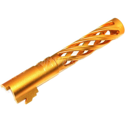 5KU 5" Inches 123/127mm CNC Tornado Spiral Hollow Outer Barrel +11mm CW for Armorer Works AW WE-TECH Tokyo Marui Hi-Capa 5.1 GBB Pistols Airsoft