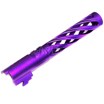 5KU 5" Inches 123/127mm CNC Tornado Spiral Hollow Outer Barrel +11mm CW for Armorer Works AW WE-TECH Tokyo Marui Hi-Capa 5.1 GBB Pistols Airsoft