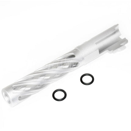 5KU 5" Inches 123/127mm CNC Tornado Spiral Hollow Outer Barrel +11mm CW for Armorer Works AW WE-TECH Tokyo Marui Hi-Capa 5.1 GBB Pistols Airsoft