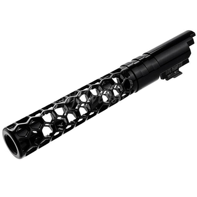 Dr. Black CNC 6063 Aluminum 5" Inches 125mm Favos Style Outer Barrel +11mm CW For Armorer Works AW WE-TECH Tokyo Marui Hi-Capa 5.1 Series GBB Pistols Airsoft