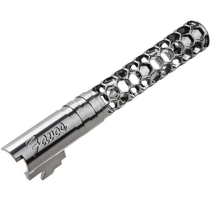 Canon extérieur Dr. Black en aluminium CNC 6063 de 5 pouces (125 mm) de style Favos + 11 mm de rotation dans le sens des aiguilles d'une montre pour pistolets Armorer Works AW WE-TECH Tokyo Marui Hi-Capa série 5.1 GBB Airsoft