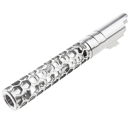 Canon extérieur Dr. Black en aluminium CNC 6063 de 5 pouces (125 mm) de style Favos + 11 mm de rotation dans le sens des aiguilles d'une montre pour pistolets Armorer Works AW WE-TECH Tokyo Marui Hi-Capa série 5.1 GBB Airsoft
