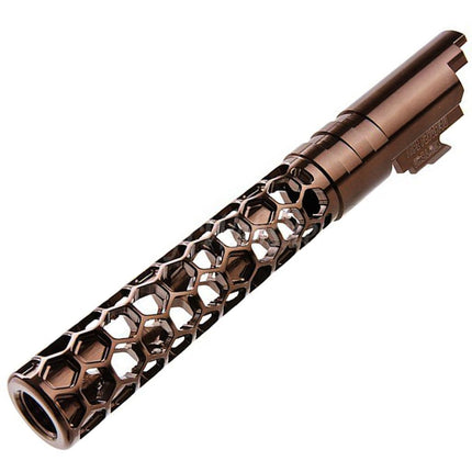 Canon extérieur Dr. Black en aluminium CNC 6063 de 5 pouces (125 mm) de style Favos + 11 mm de rotation dans le sens des aiguilles d'une montre pour pistolets Armorer Works AW WE-TECH Tokyo Marui Hi-Capa série 5.1 GBB Airsoft